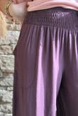 Basso Shirring Wide Leg Pant Deep Damson